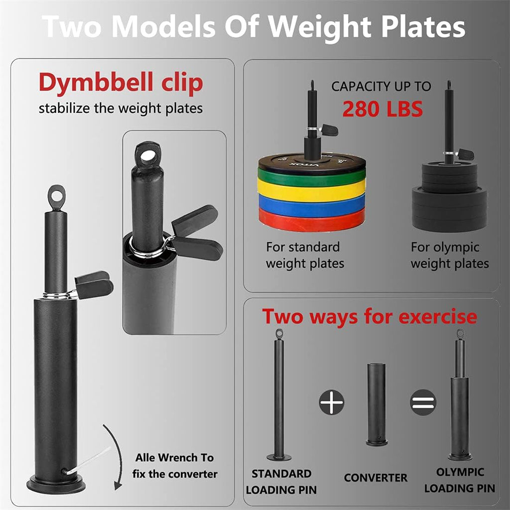 4 in 1 LAT and Lift Pulley System with Curl Pulldown Bar, Tricep Rope, Exercise Handles H39592
