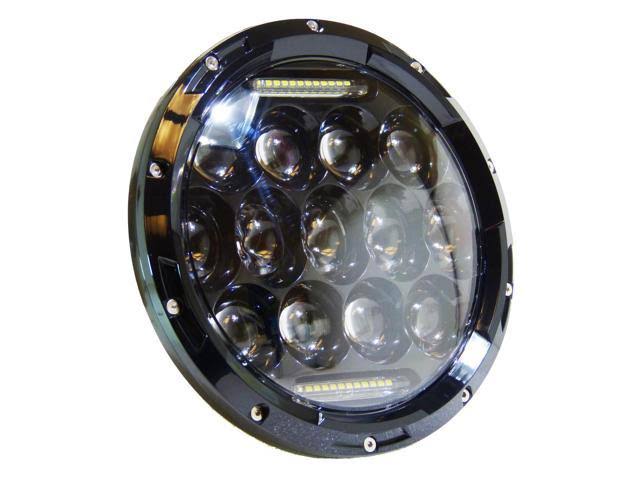7 inch Round LED Headlight 75W Low/High with DRL Black Housing E346