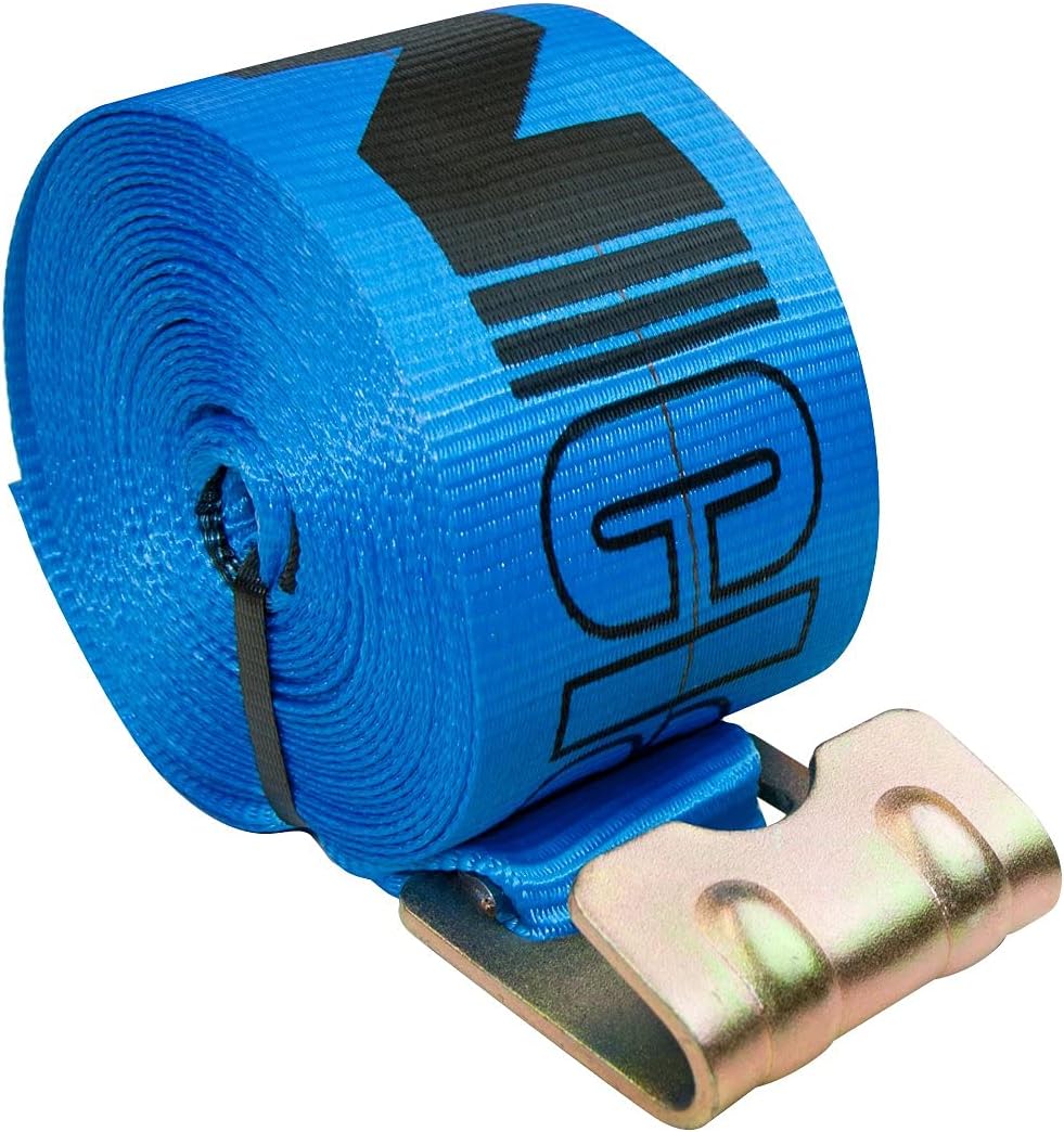 Classic Blue 4 Inch x 30 Foot 10 Pack Winch Strap with Flat Hook B166048
