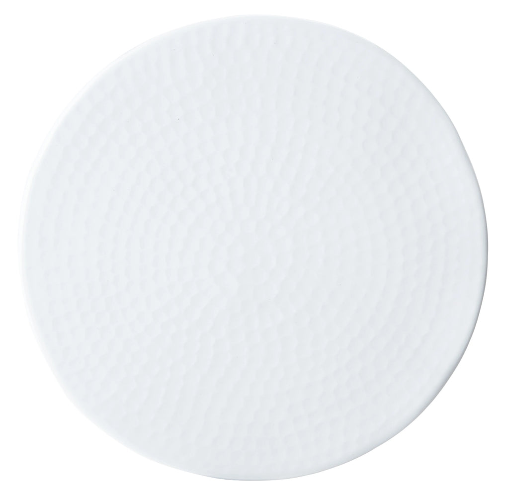 White Hammered Stool P40310