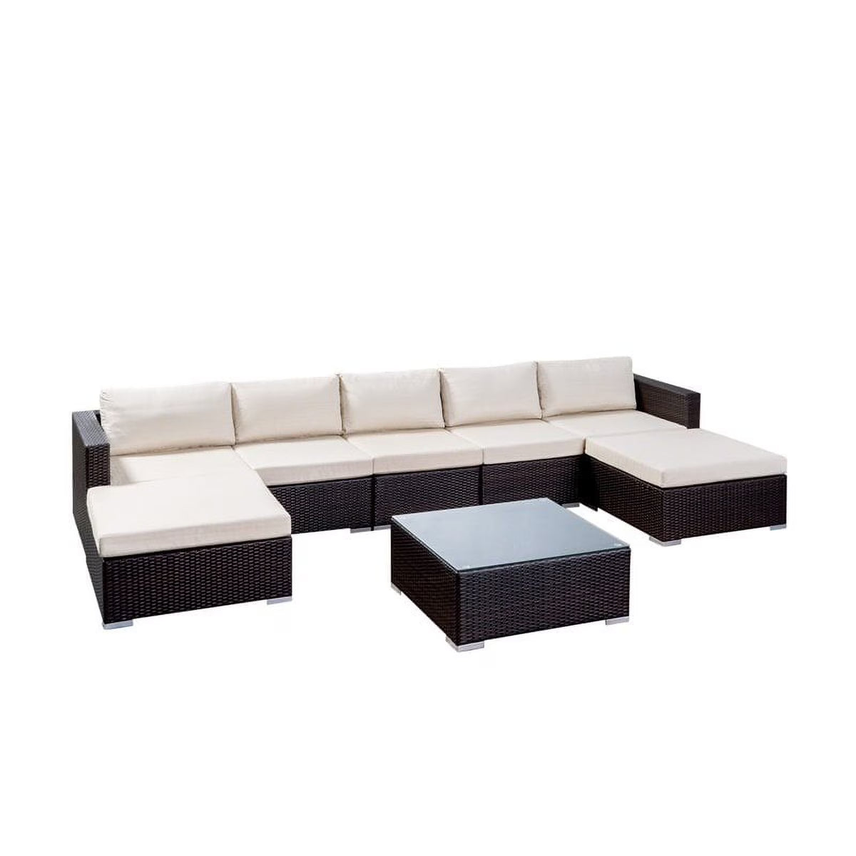 Wicker Sectional Sofa Set with Cushions Z482