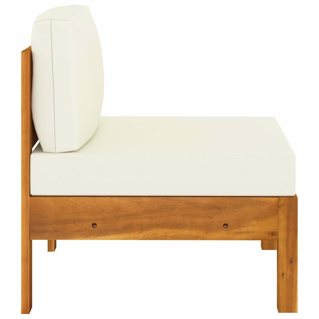 Solid Acacia Wood Sofa with White Cushions C45476