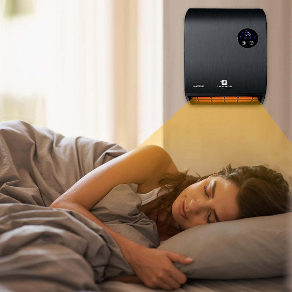 1500W Wall Mount Electric Heater with Remote Control, 3 Mode, Overheating Protection J3095