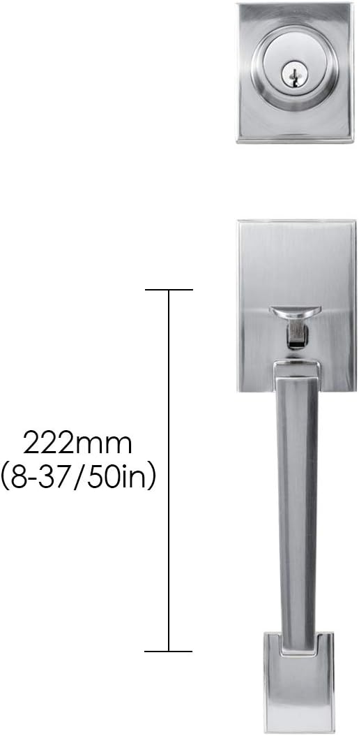 Satin Nickel Entry Handleset with Deadbolt and Lever Handle, Pack of 2 M82031
