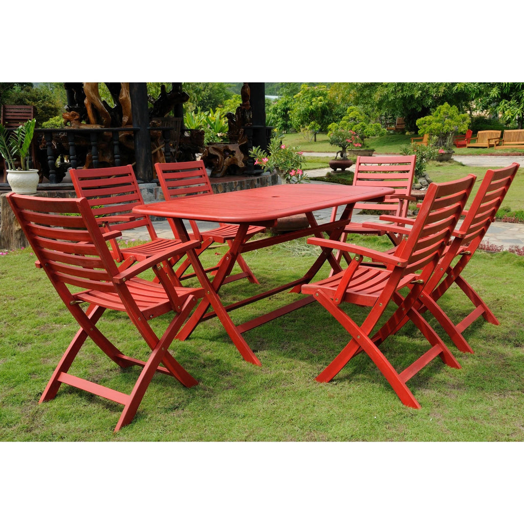 Acacia Wood 7-Piece Patio Set D89083