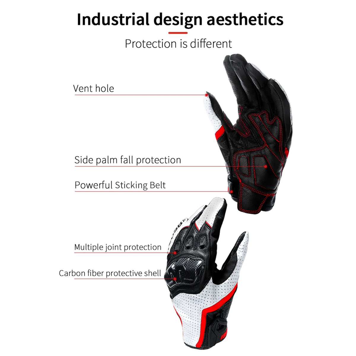 Carbon Fiber Knuckle Motorcycle Gloves F4454
