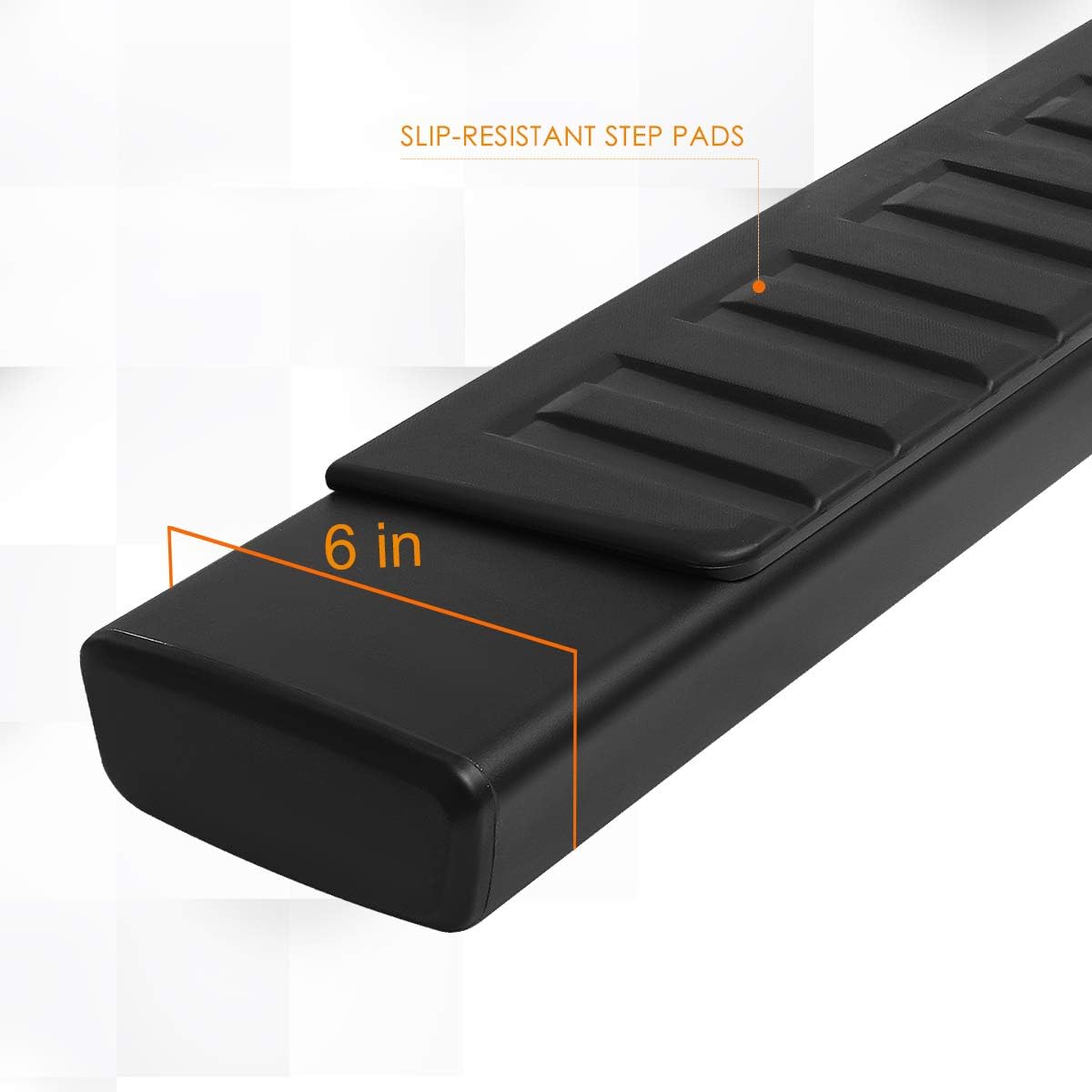 6 Inch Aluminum Black Running Boards Side Step Bars K619