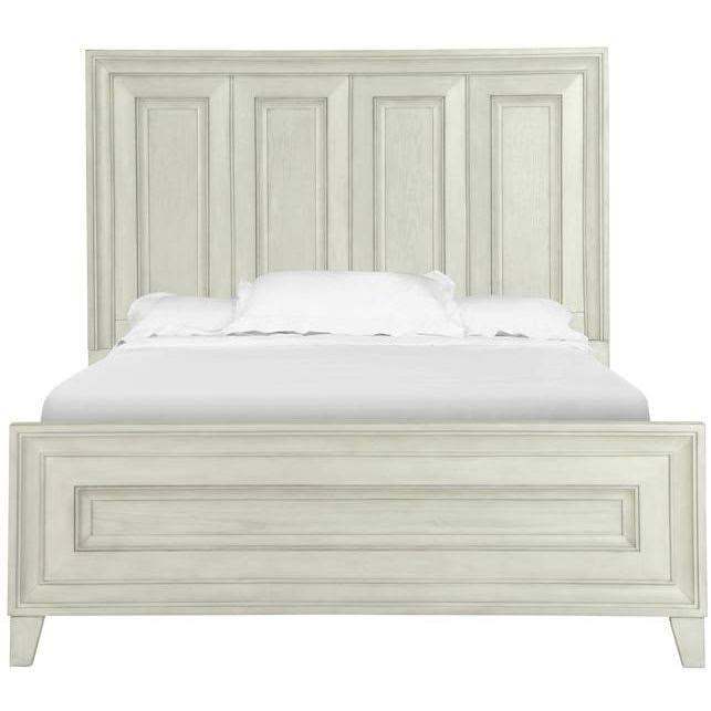 Queen Panel Bed in Weathered White P949