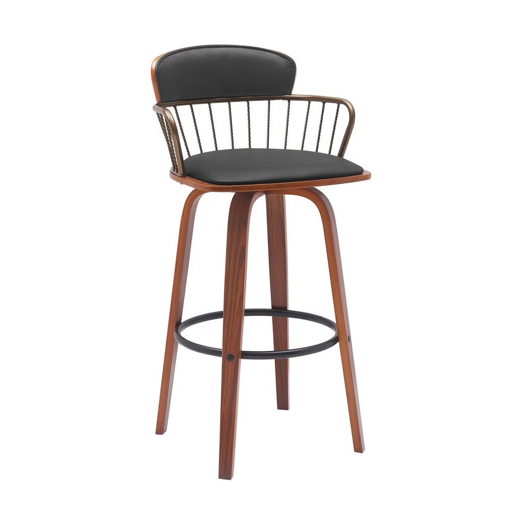 Black Faux Leather Barstool Chair D4226