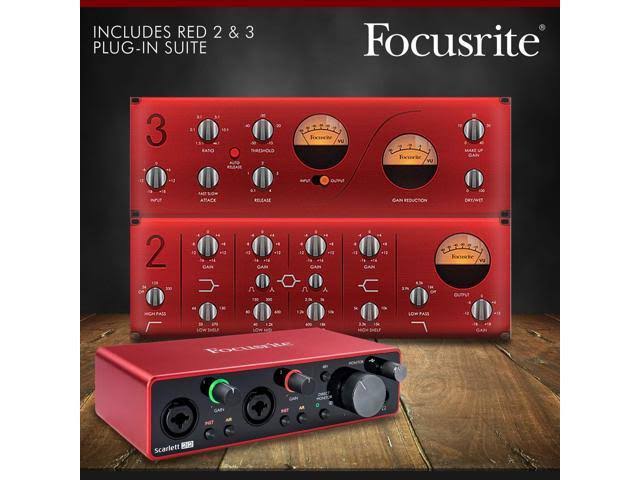 Focusrite Scarlett 2i2 2-in 2-OUT USB Recording Audio Interface (3rd Generation) + Samson SR360 Over-Ear Dynamic Headphones D84997
