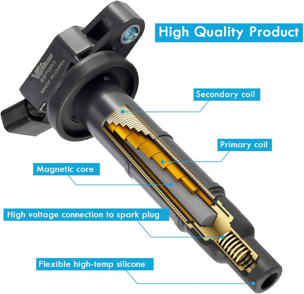 Set of 4 Ignition Coils & Spark Plugs U647628