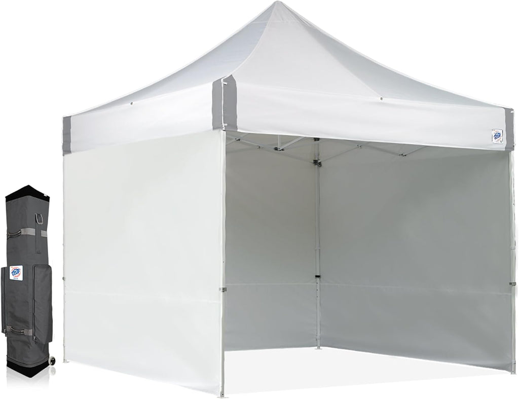 White 10' x 10' Commercial Canopy with Sidewalls and Roller Bag Z48604