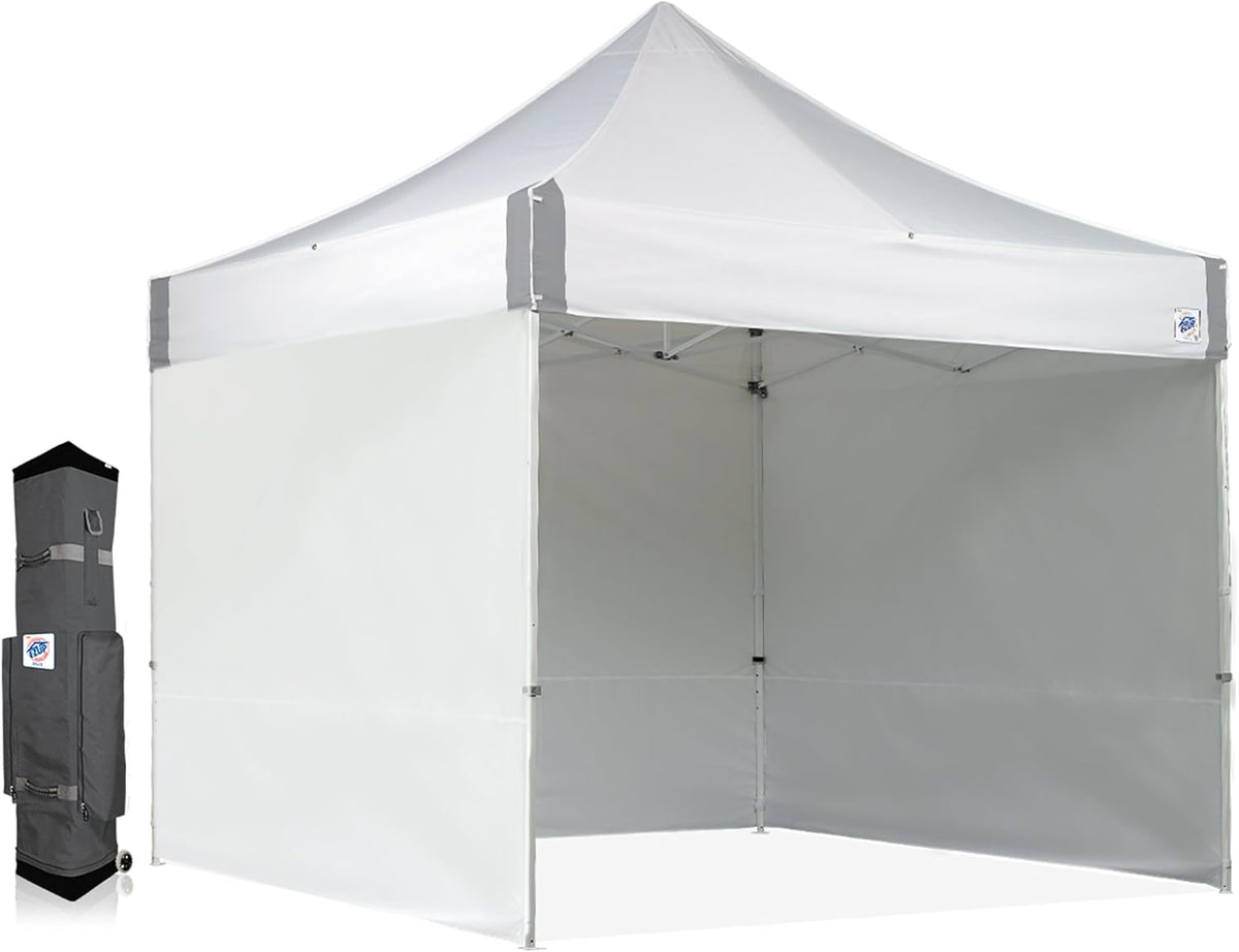 White 10' x 10' Commercial Canopy with Sidewalls and Roller Bag Z48604