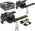 [2 Pack] Oil Rubbed Bronze Keyed Alike Entry Door Lever Set with Lock D115331