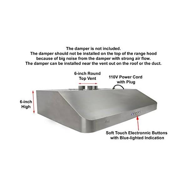 Stainless Steel Under Cabinet Range Hood with 2 LED Lights J378198