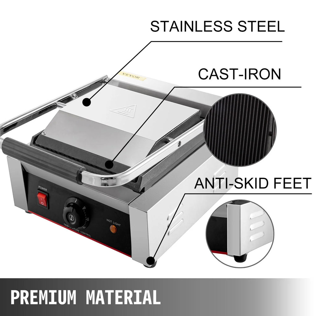 Non-Stick Electric Contact Grill Griddle Panini Press R130370