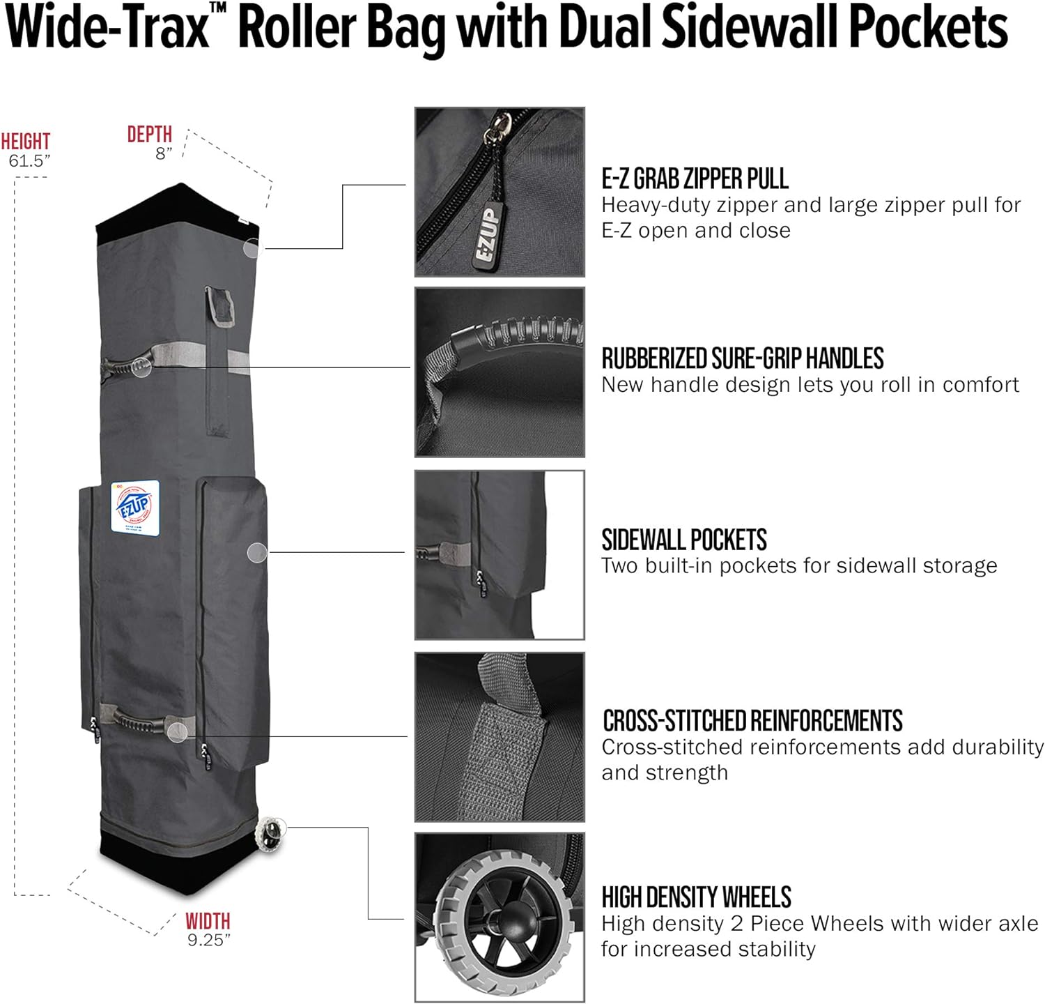 White 10' x 10' Commercial Canopy with Sidewalls and Roller Bag Z48604