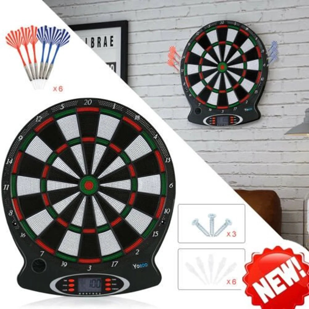 Electronic Hanging Dartboard with 6pcs Darts A369785