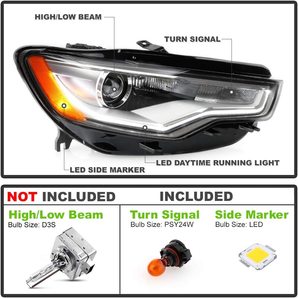 Passenger Side LED DRL Projector Headlight Assembly L783471