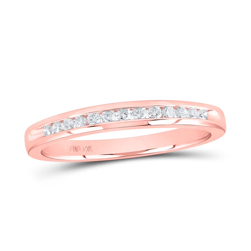 14kt Rose Gold Diamond Band Ring Size 7 A241047