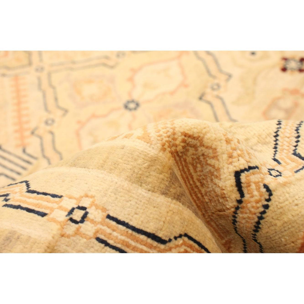 Hand Knotted Ivory Wool Rug Y6998