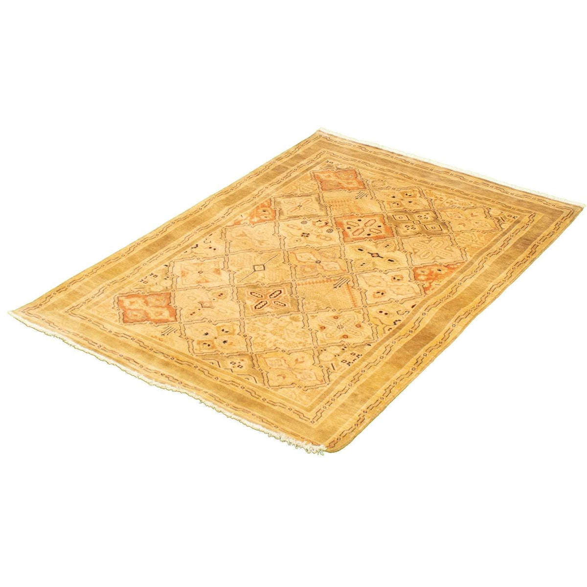 Hand Knotted Ivory Wool Rug Y6998