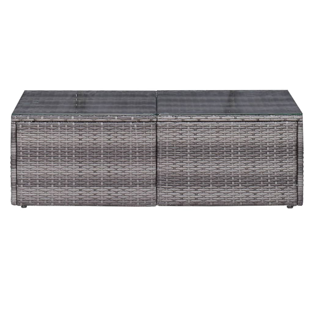 6 Piece Outdoor Sectional Sofa with Coffee Table and Cushion Set Gray Poly Rattan B93462