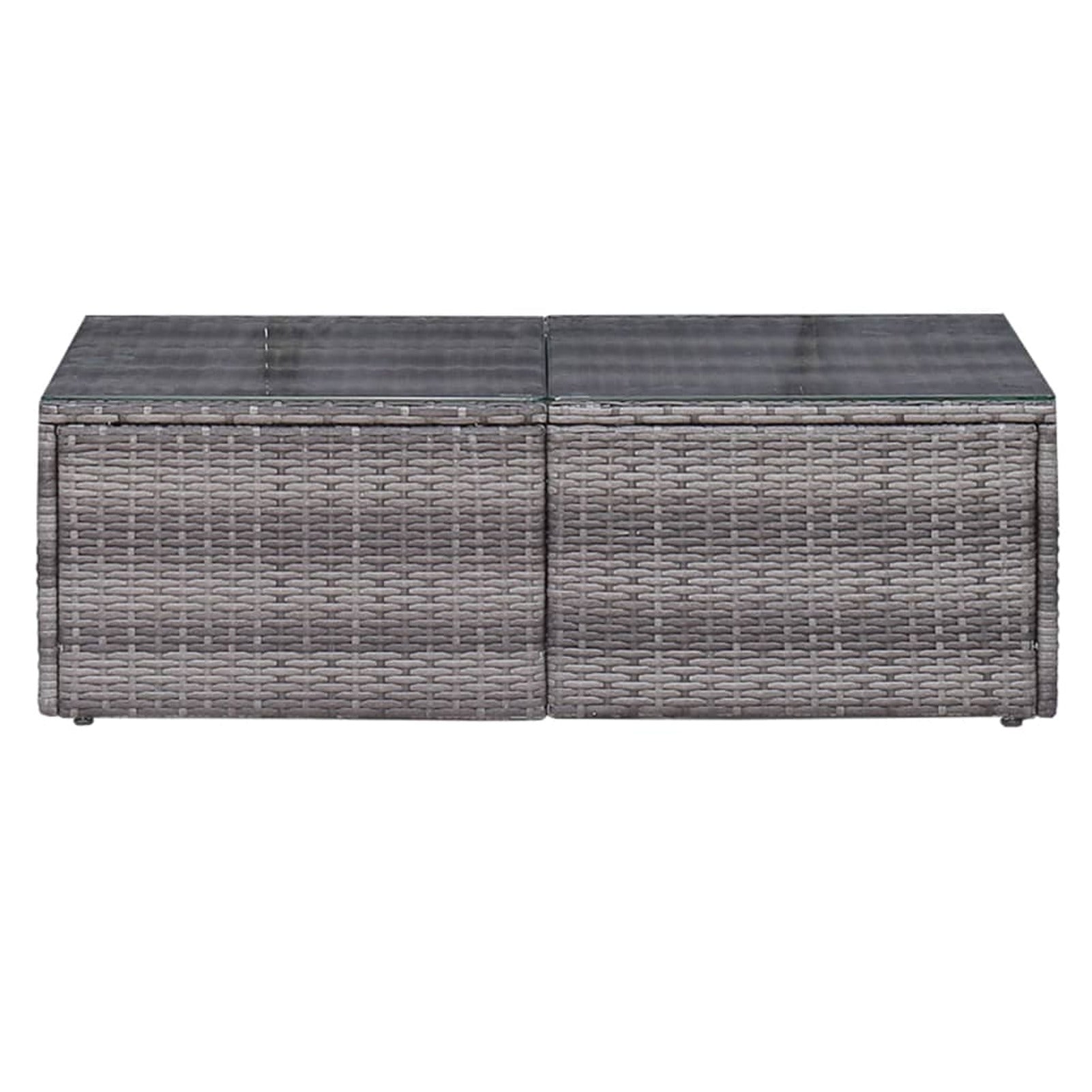 6 Piece Outdoor Sectional Sofa with Coffee Table and Cushion Set Gray Poly Rattan B93462