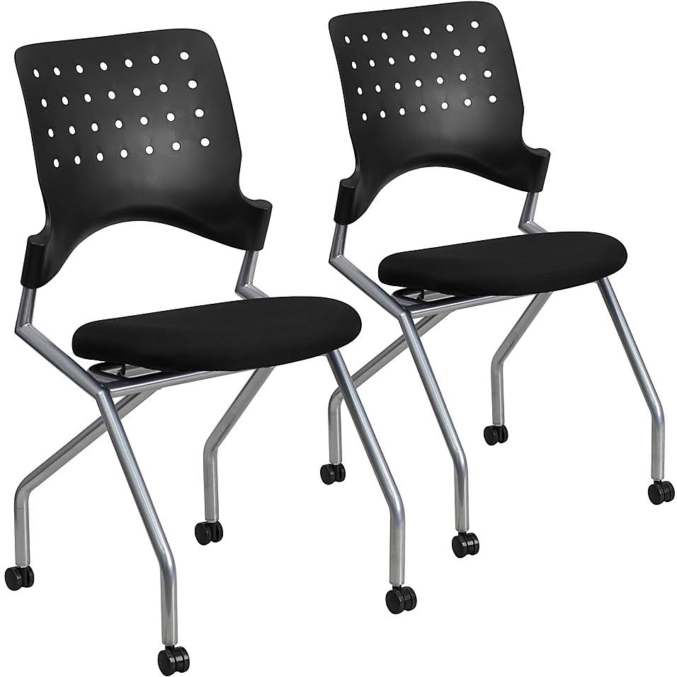 Black Fabric Side Chairs (Set of 2) U1835