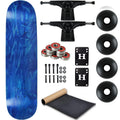 Stain Blue 8.0" Complete Skateboard with Black Trucks and Black Wheels W82792