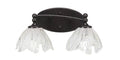 Two Light Bath Bar Dark Granite Finish with Italian Ice Glass E54243