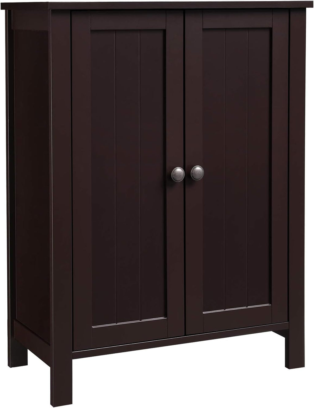 Bathroom Floor Storage Cabinet with Double Door Adjustable Shelf, 23.6 x 11.8 x 31.5 Inches White X591198