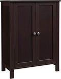 Bathroom Floor Storage Cabinet with Double Door Adjustable Shelf, 23.6 x 11.8 x 31.5 Inches White X591198