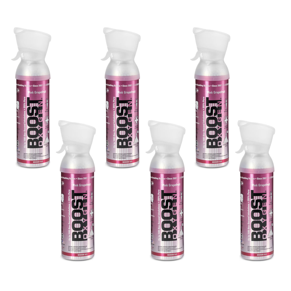 Pink Grapefruit 5 Liter Pure Oxygen Canister (6 Pack) V16873