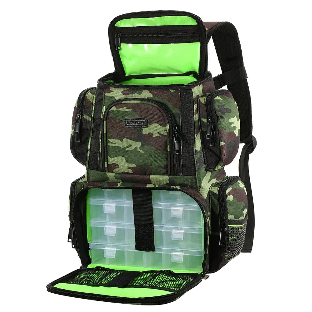 Fishing Tackle Bag Backpack with 4 Tackle Boxes C6137
