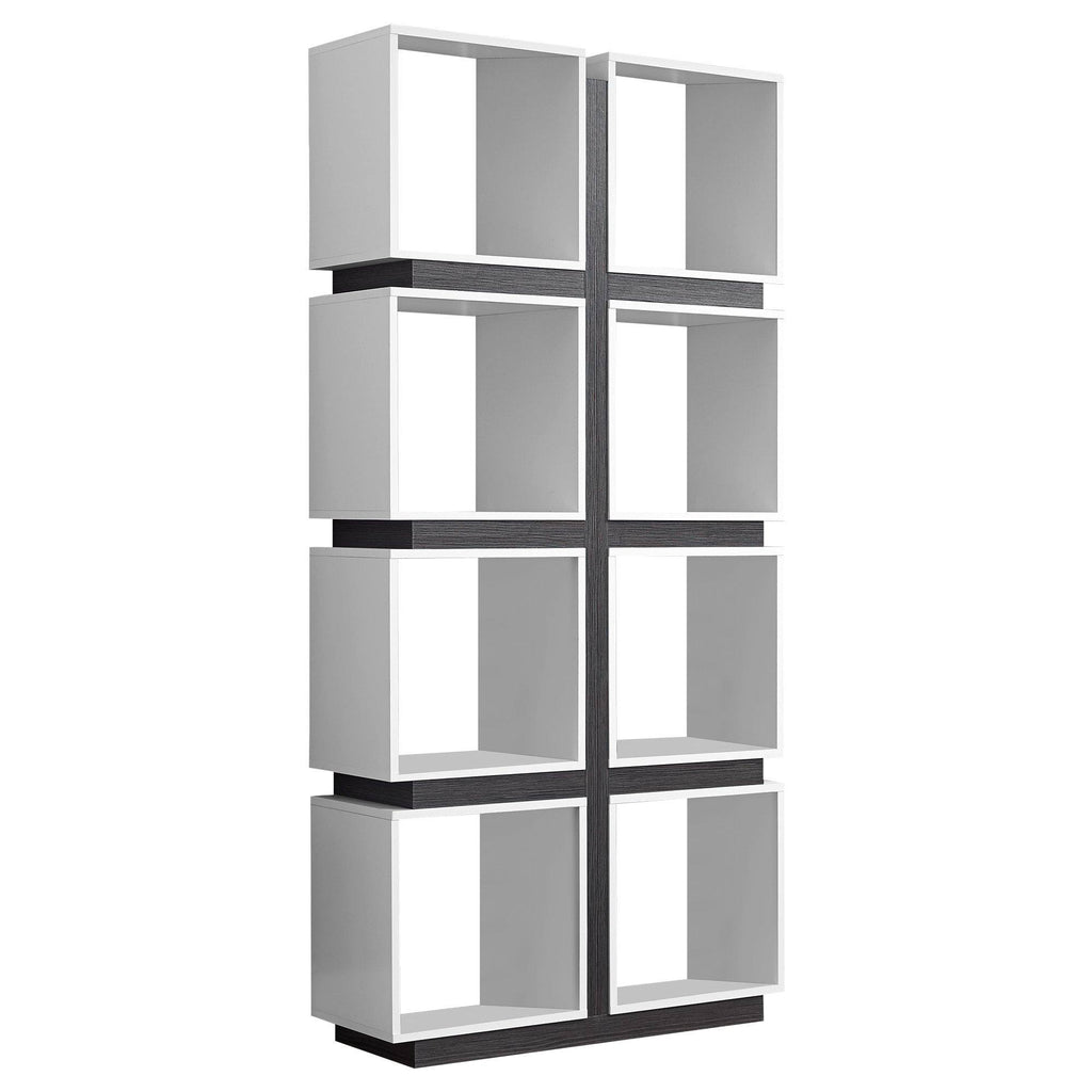 White Grey Particle Board Hollow Core Bookcase R183119