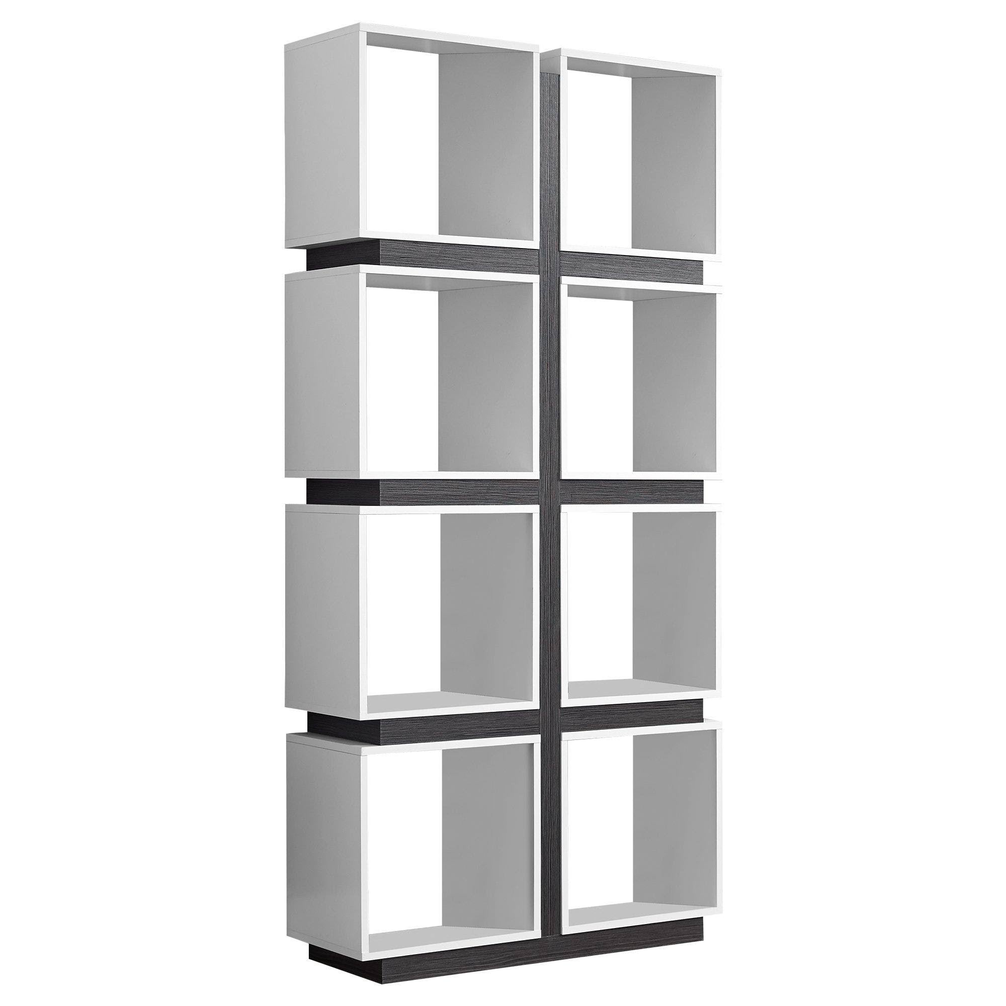 White Grey Particle Board Hollow Core Bookcase R183119