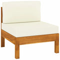 Solid Acacia Wood Sofa with White Cushions C45476
