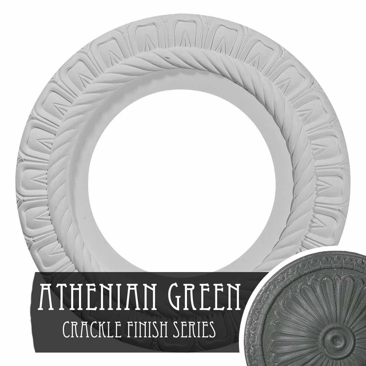 Hand-Painted Athenian Green Crackle Ceiling Medallion K8286
