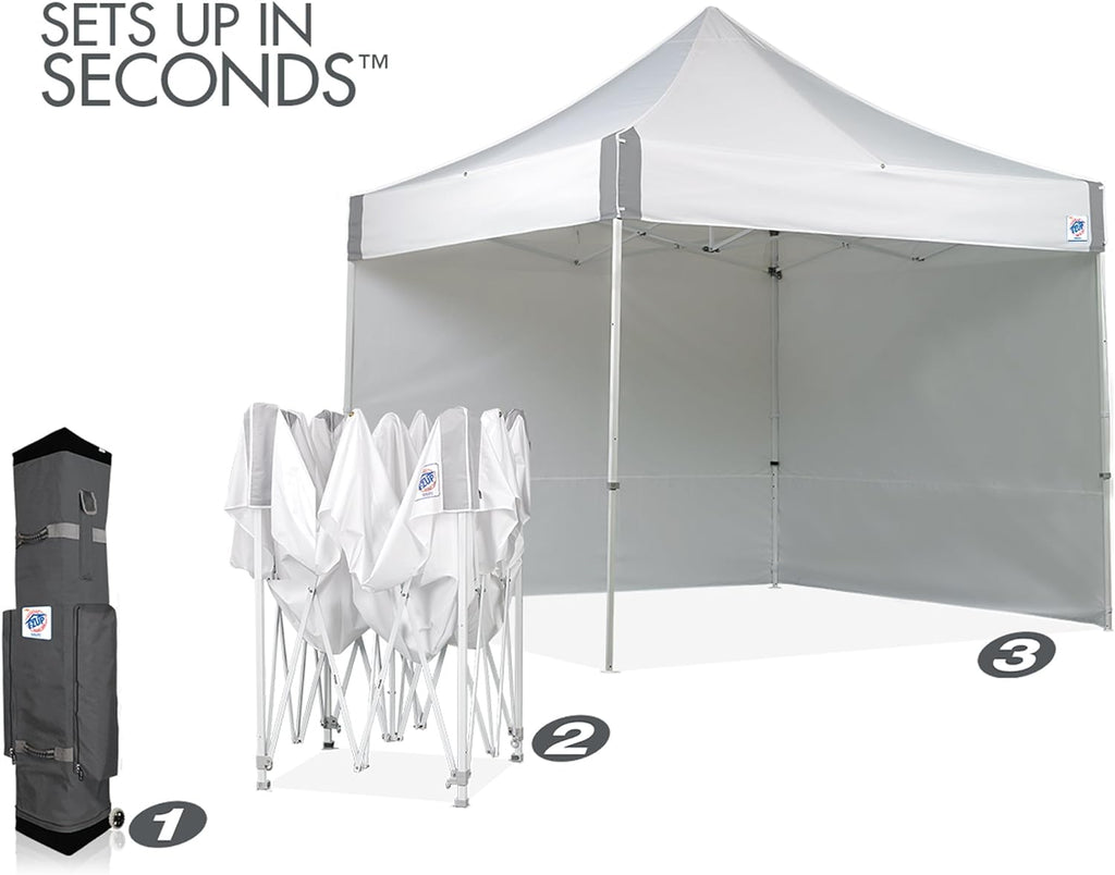 White 10' x 10' Commercial Canopy with Sidewalls and Roller Bag Z48604