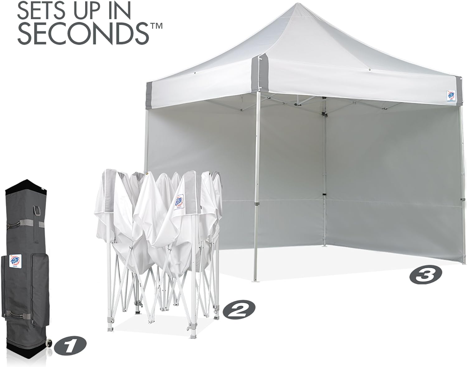 White 10' x 10' Commercial Canopy with Sidewalls and Roller Bag Z48604