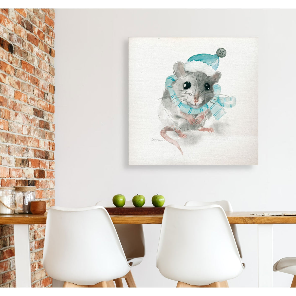 Christmas Critter Mouse Gallery Wrapped Canvas 10x10 Q1746