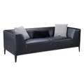Black Wood and Metal Sofa with Faux Leather Upholstery J9551