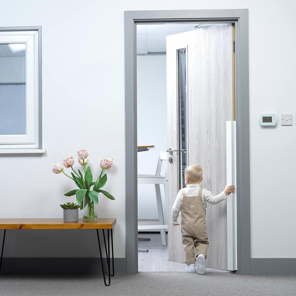 White Child Safety Door Finger Pinch Guard Hinge Protectors (2 Pack) T8285