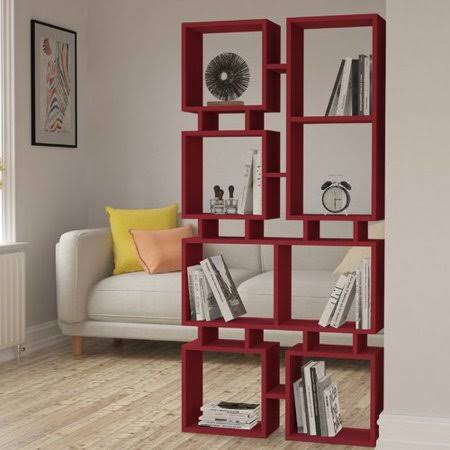 Burgundy Cube Bookcase V192