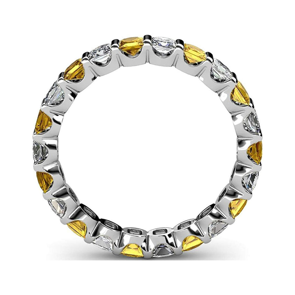 Citrine & Diamond Eternity Band in 14K White Gold S403050