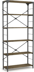 6-Tier Black Tall Open Shelf Bookcase H195052
