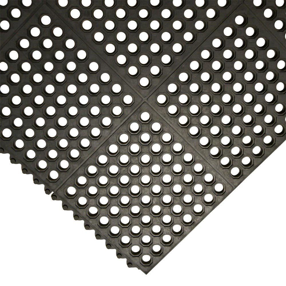 Black Pack of 2 Anti-Fatigue Rubber Matting A247893
