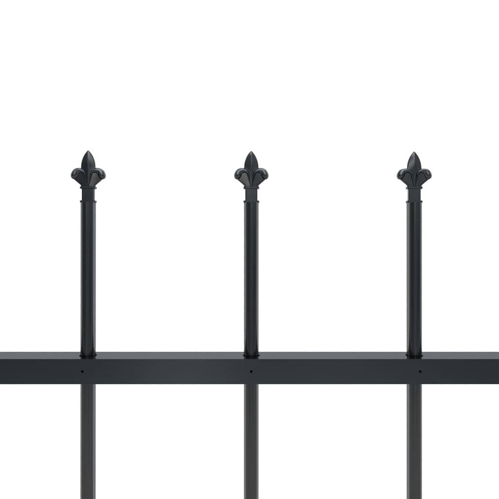 Black Steel Garden Fence with Spear Top W847680