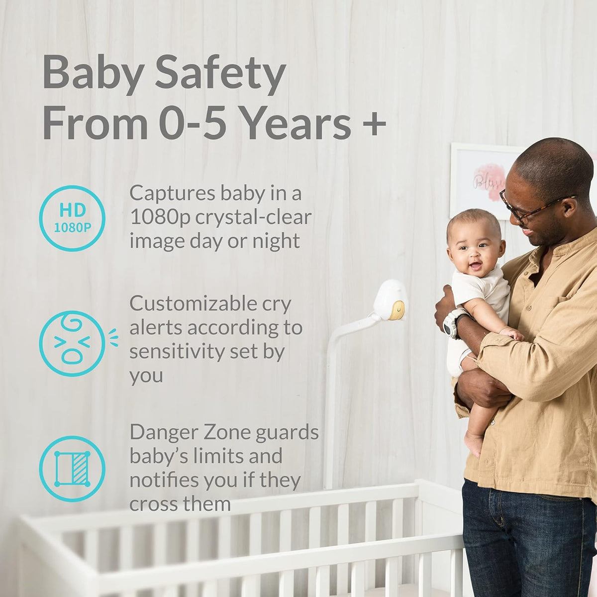 Smart Baby Monitor with HD Night Vision Camera and Two-Way Audio A946852